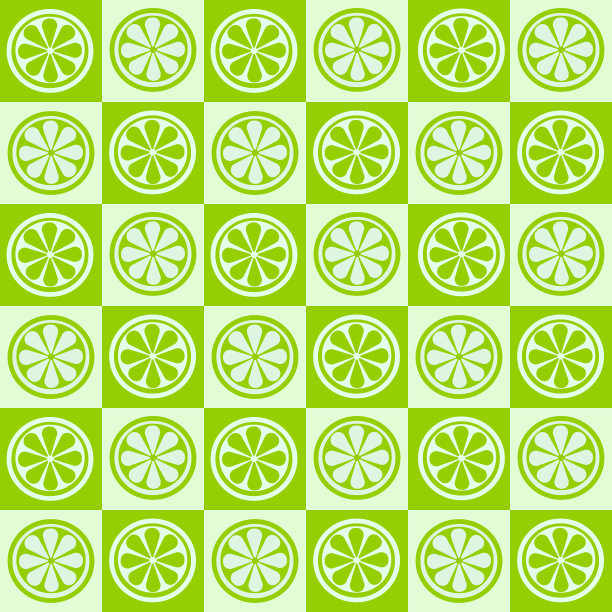 格子绿柠檬片无缝图案图片下载