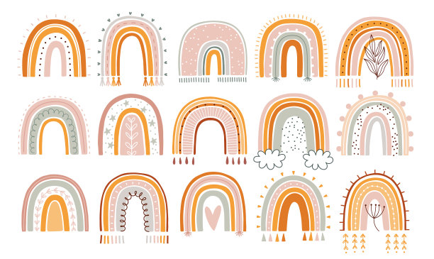 可爱的波西米亚彩虹送给你稚嫩的手图片下载