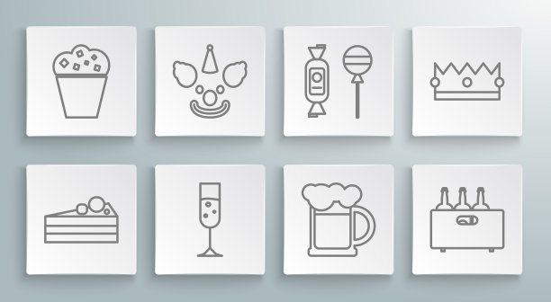 定线蛋糕小丑头杯香槟图片下载