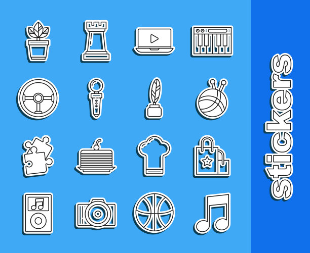 定线音乐音符音色纸购物袋图片下载