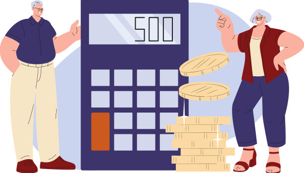 养老储蓄幸福老夫妻算计图片下载