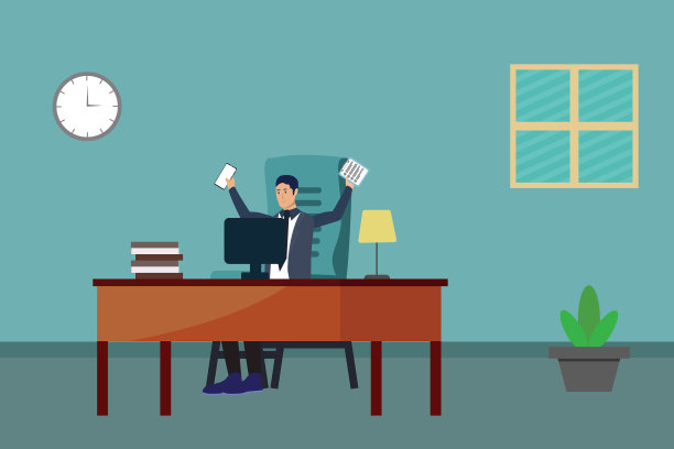 员工用手机举起双手，然后图片下载