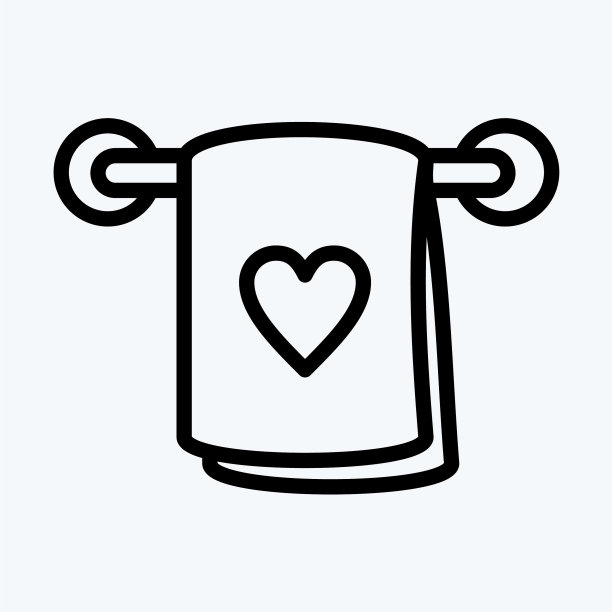 图标毛巾适合孩子的符号线条风格图片下载