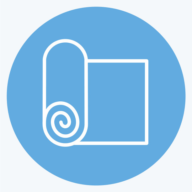 图标瑜伽垫适合健康的象征蓝色图片下载