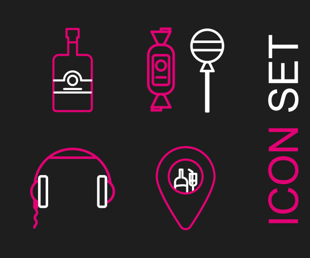 设置线酒精或啤酒酒吧位置耳机图片下载