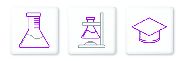 设置线刻度盖试管和烧瓶图片下载