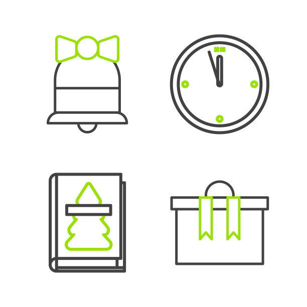 集行礼盒圣诞书钟和快乐图片下载