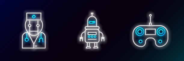 设置行遥控机器人医生和图标图片下载