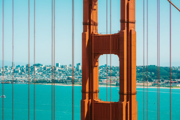 金门大桥和旧金山市中心图片下载