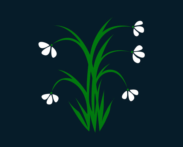 美丽的抽象花卉艺术与绿叶图片下载