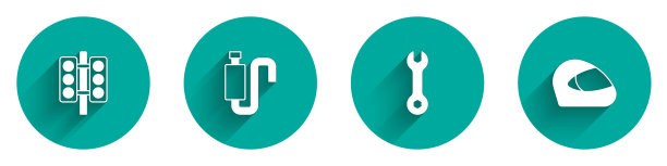 设置赛车红绿灯汽车消声器扳手图片下载