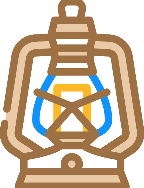 古董煤油灯彩色图标图片下载