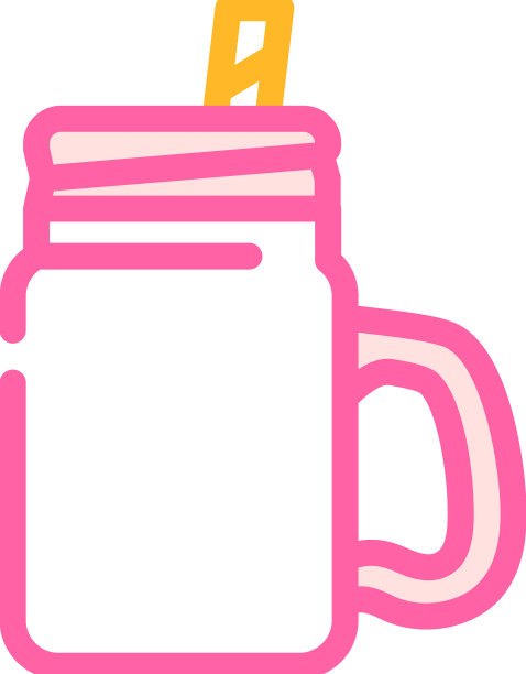 玻璃吸管和手柄彩色图标图片下载