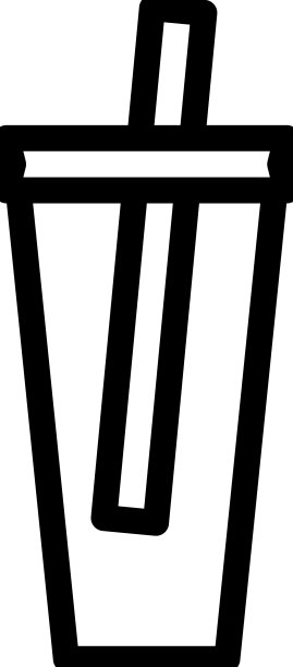 塑料玻璃吸管线图标图片下载