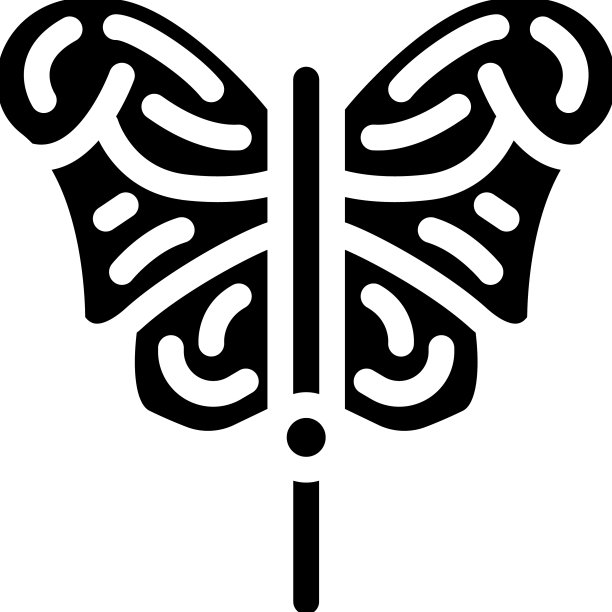 蝴蝶形式的风筝字形图标图片下载