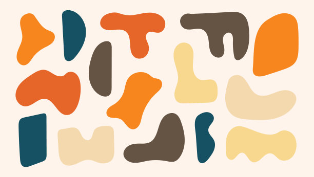 一套抽象的时尚有机形状图片下载