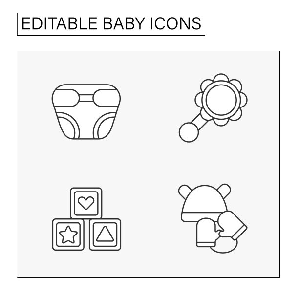 婴儿线图标设置图片下载
