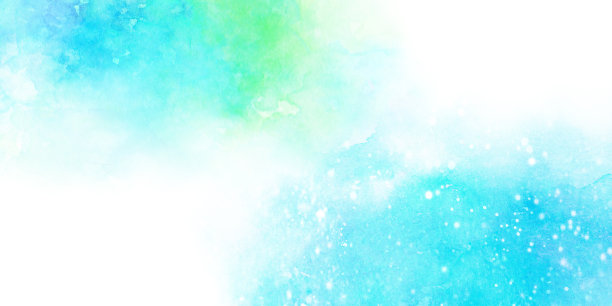 水彩画框的灵感来自清新的浅蓝色和黄绿色夏天图片下载