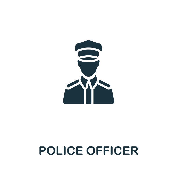 警察图标单色简单行犯罪图片下载