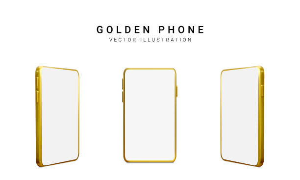 一套彩色3d现实手机孤立上图片下载