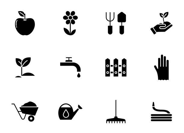 园艺轮廓图标图片下载