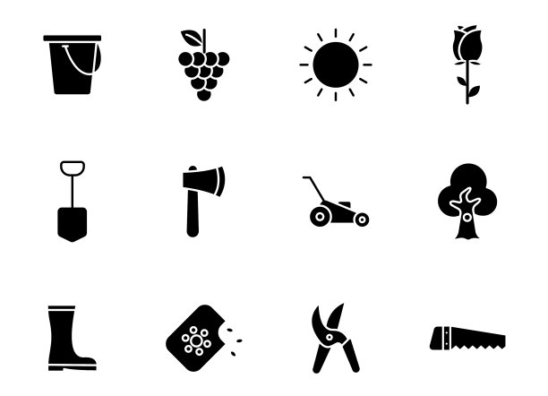 园艺黑色图标图片下载