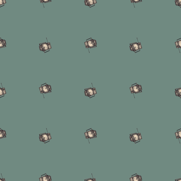 复古电视雕刻无缝图案复古图片下载