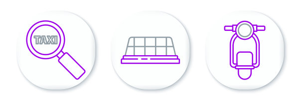 摩托车放大镜和出租车图片下载