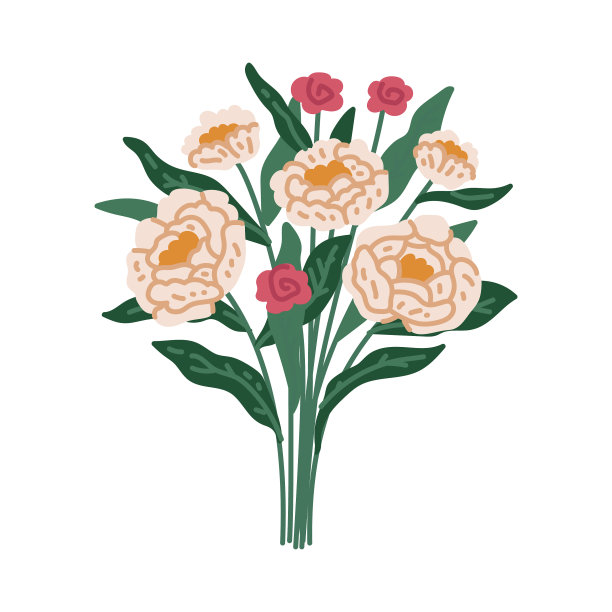 美丽的花束与花园和野花图片下载