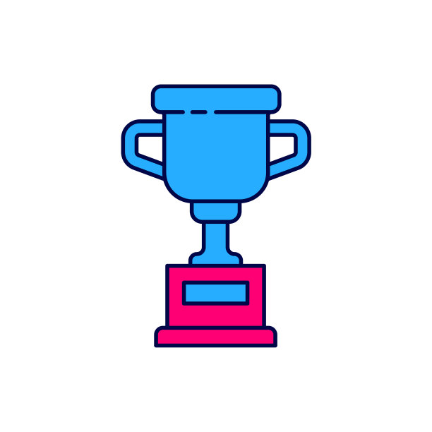 填充轮廓奖杯图标孤立在白色图片下载