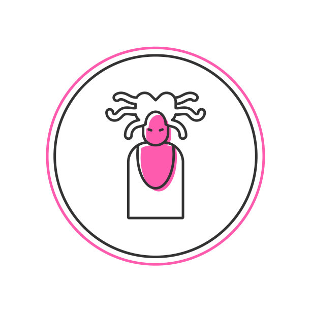 蛇形蛇发女怪的头部填充轮廓图片下载