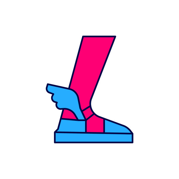 填充轮廓赫尔墨斯凉鞋图标孤立上图片下载