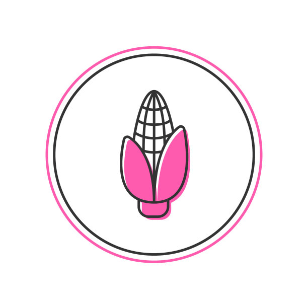 填充轮廓玉米图标孤立在白色图片下载