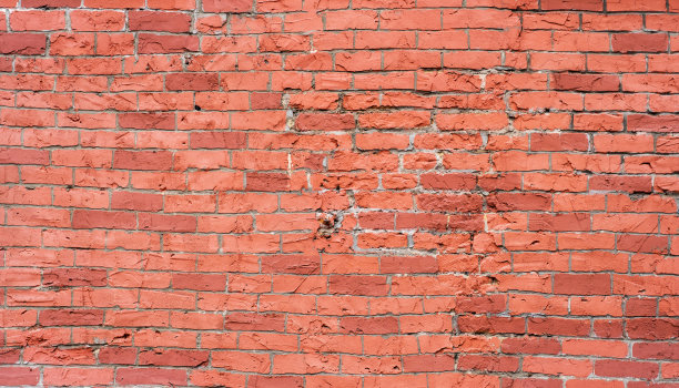部分旧红砖墙纹理背景。红砖叠加图案图片下载