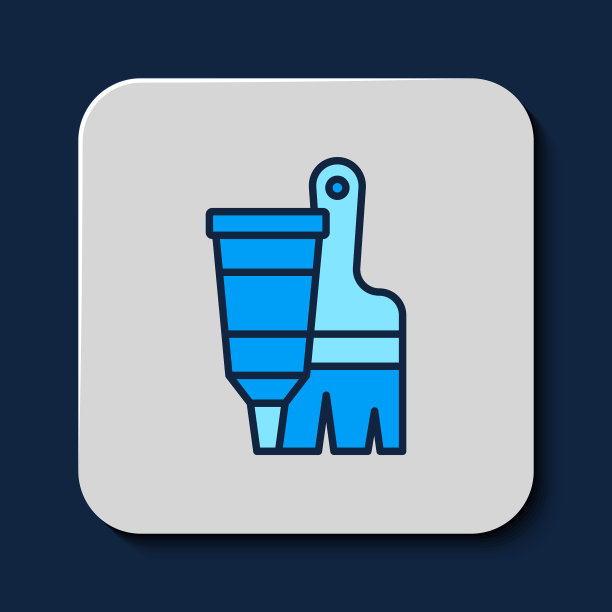 填充轮廓管与油漆调色板和画笔图片下载