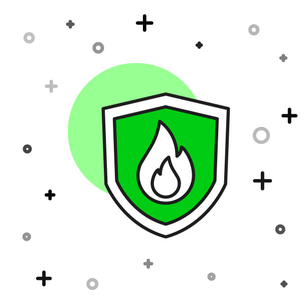 填充了防火盾的轮廓图标图片下载