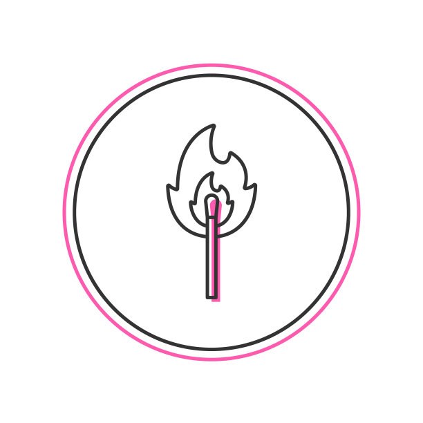 用火焰图标填充轮廓燃烧火柴图片下载