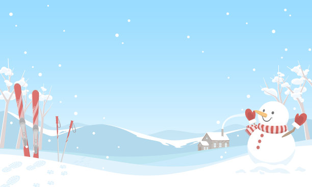 矢量插图的冬季旗帜背景。冰雪景观的概念。图片下载