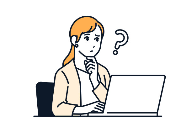 矢量插图材料的一个女人担心在笔记本电脑前图片下载