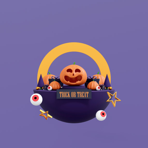 万圣节背景与产品展示平台。产品展示的几何平台。三维演示图片下载