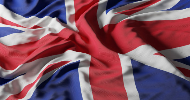 逼真的旗帜挥舞的英国3D插图图片下载