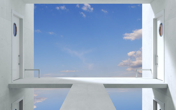 商务概念隐喻桥门在办公室图片下载