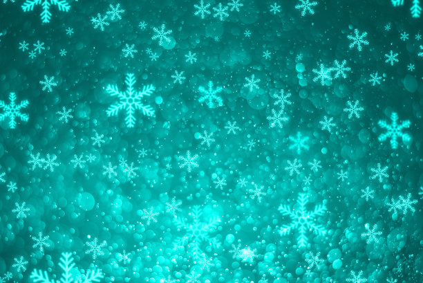 明亮的蓝色雪散景，节日背景。图片下载