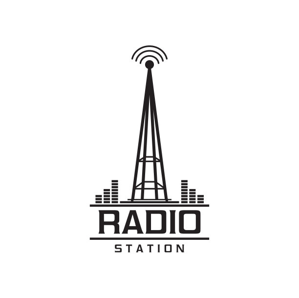 带有天线的电台标志图片下载