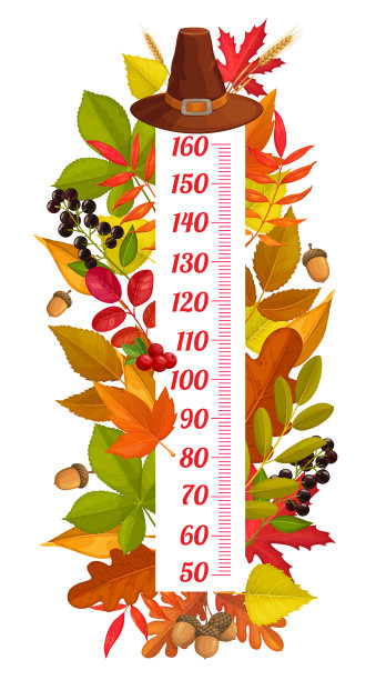 感恩节孩子身高表秋天收获图片下载