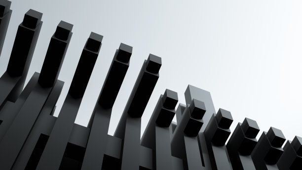 工业建筑建设。建筑整体设计。建筑行业的概念。3 d渲染。图片下载