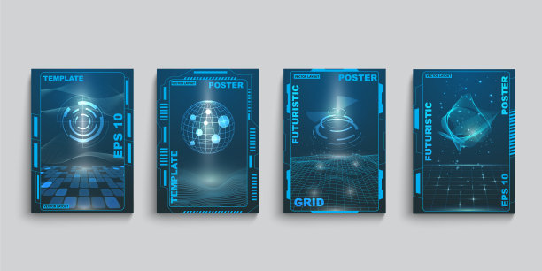 电子赛博朋克海报黑色液体艺术图片下载