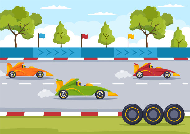 方程式赛车在赛道上行驶图片下载