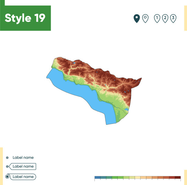 阿布哈兹-高详细的物理地图地图图片下载