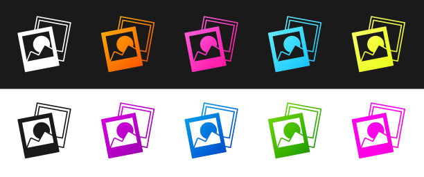 将相框图标隔离在黑白上图片下载